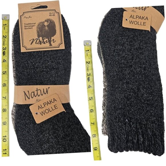 Men Wool Socks Winter Alpaca Solid Warm Boot Casual Thermal Thick 10-13 6-Pack - Picture 2 of 4